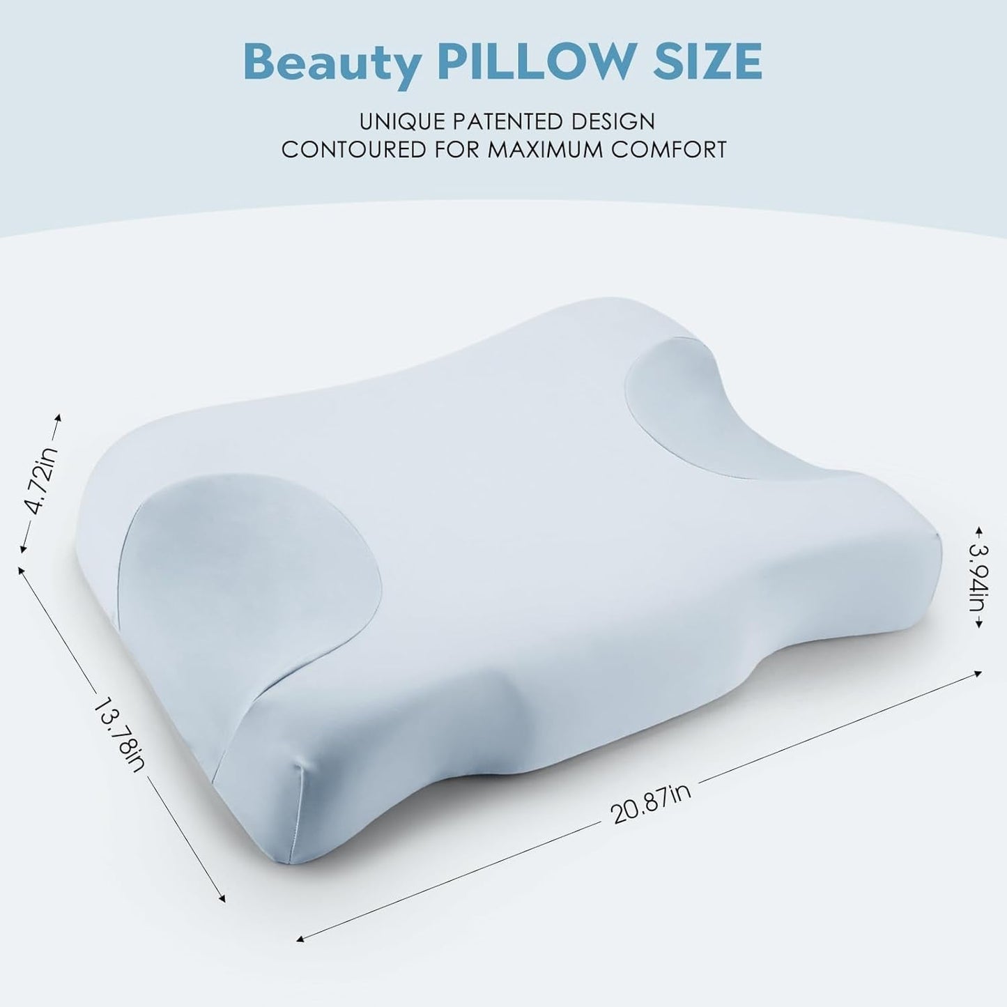 Royalisneeo Beauty-Kissen gegen Rücken-, Bauch- und Seitenschmerzen, Nacken- und Schulterschmerzen-Kissen, Anti-Falten-Anti-Aging-Memory-Foam-Kissen, blau (Standard), orthopädische Nackenkissen, Naty Shop