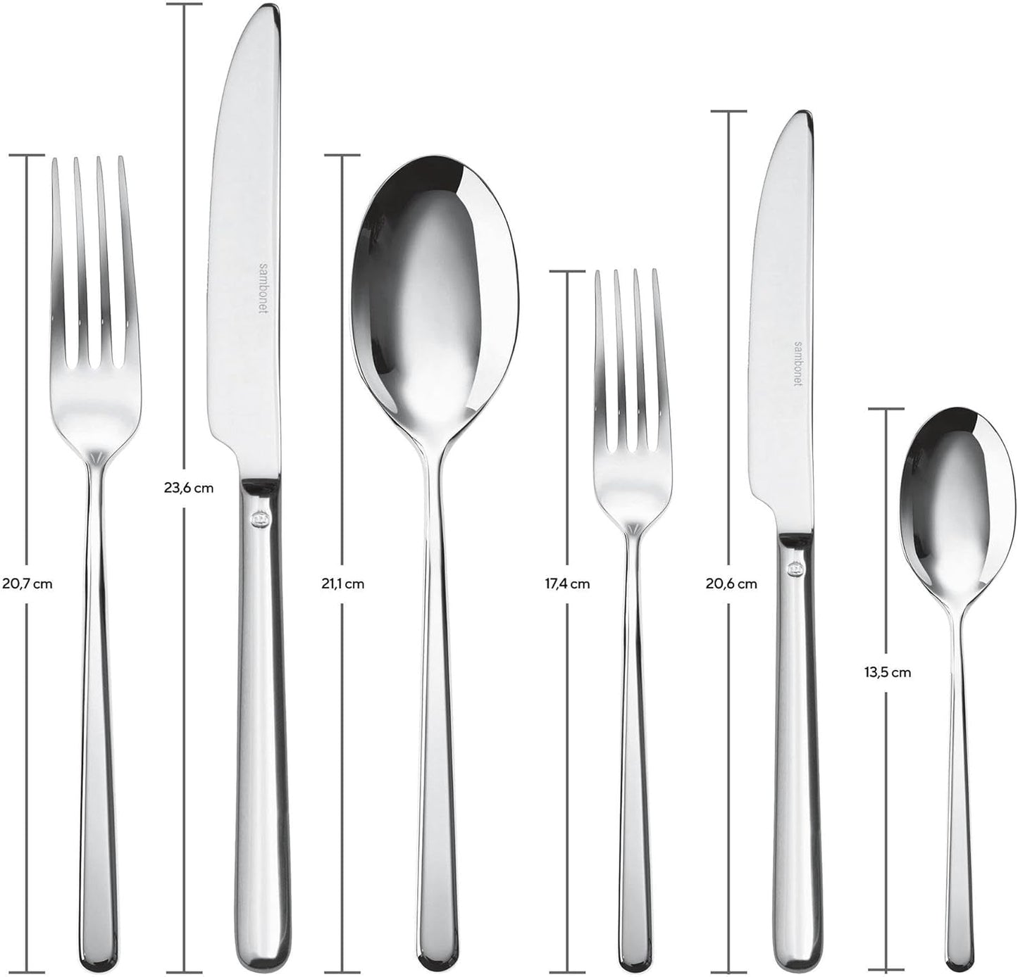 Sambonet 52513-83 Besteck 36 Teile, Edelstahl Küche Naty Shop