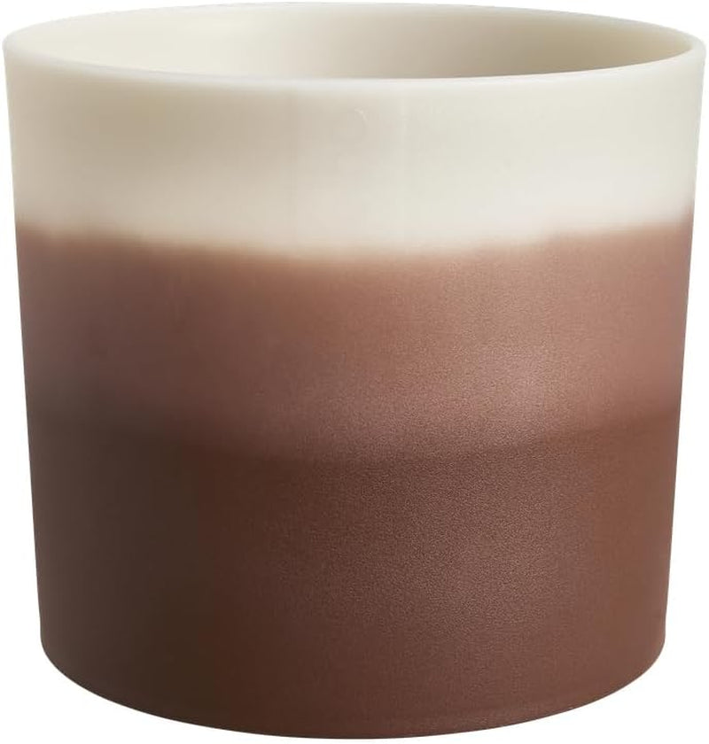 elho Runder Topf mit Farbverlauf 16 cm – Blumentöpfe für den Innenbereich – 100 % recycelter Kunststoff – Ø 15,9 x H 14,7 – Braun/Zedernbraun