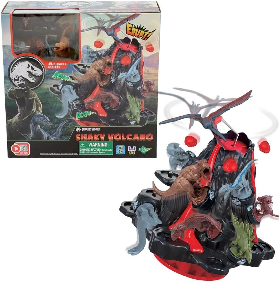 EPOCH Games – Jurassic World Trembling Volcano 7509 Dinosaurier-Spielzeug-Brettspiel für Kinder ab 4 Jahren