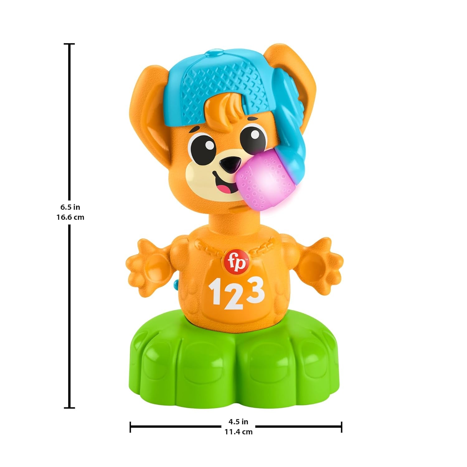 Fisher Price Animal Band Rino der Fuchs lernt Gegensätze, interaktiver Fuchs zum Lernen durch Bewegung, bunte Lichter, Lieder und Geräusche, Babyspielzeug, 9+ Monate, HYL02 Babyspielzeug Naty Shop