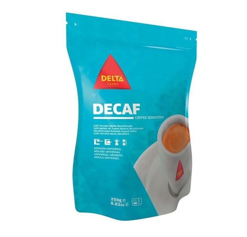 Entkoffeinierter Kaffee Delta MQ 250g – 2er-Pack | Gemahlener Kaffee | Intensives Aroma ohne Koffein