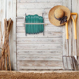 Relaxdays Edelstahl-Schlauchtrommel, Leerschlauchtrommel, Boden- und Wandmontage, für 40 m Gartenschlauch, Schlauchtrommel, silber, 43,5 x 43,5 x 31,5 cm