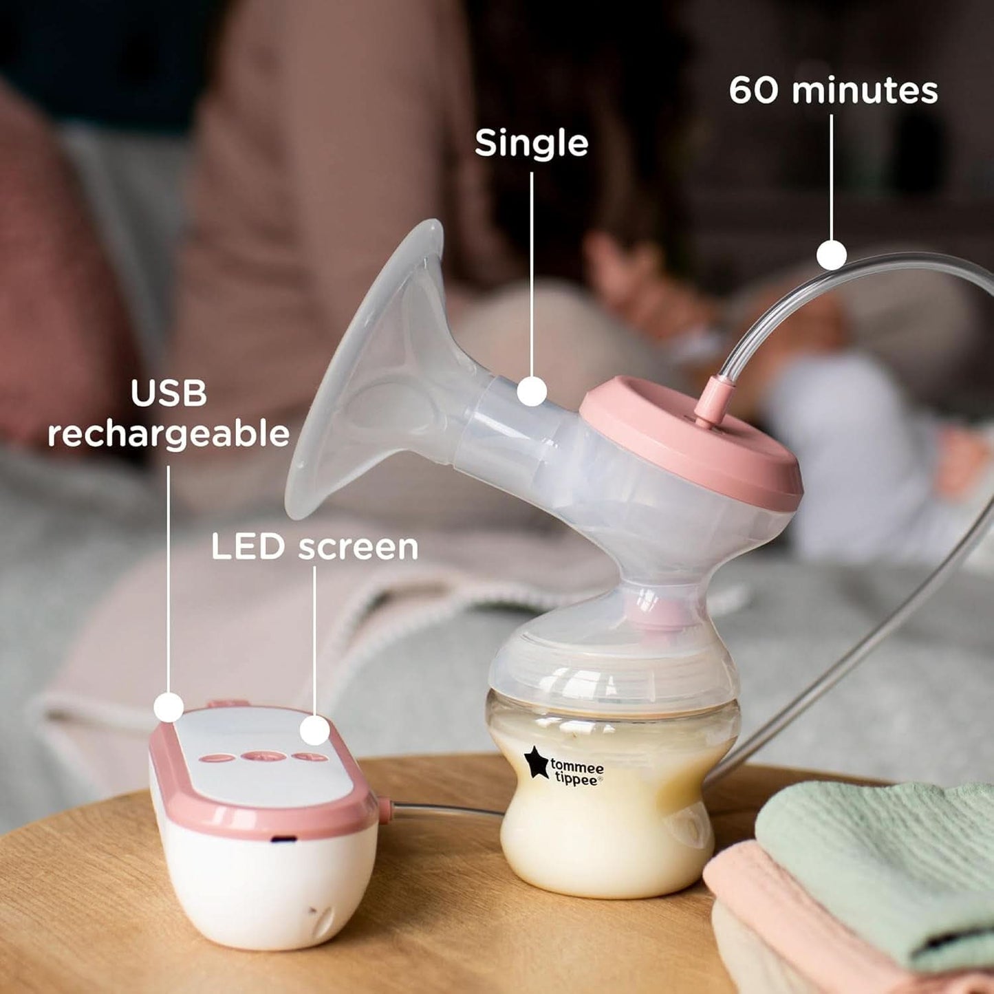 Tommee Tippee Made for Me Einzigartige elektrische Milchpumpe, starke Saugkraft Zubehör Essen und Stillen Bebe Naty Shop
