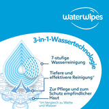 WaterWipes Sensitive+ Hydrating Boost Feuchttücher, feuchtigkeitsspendende Tücher, 360 Stück (6er-Pack), 3-in-1-Reinigung, Pflege, Hydratation, 99 % Aloe-Vera-Wasser, parfümfreie Babytücher