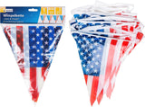 HEKU 191-tlg. USA-Party-Set I Pappteller Ø23 cm, rote Becher, 3-lagige Servietten 33 x 33 cm, Deko-Picker, Wimpelkette 10 m I perfekt für Mottopartys und Nationalfeiertage