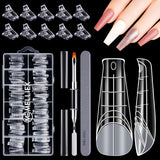 120-teiliges Nagelform-Set, Nagelverlängerungen, Gel-Nagelformen, Nagelform-Set mit Doppelkopfbürste und Nagelfeile mit Clips, für Gelnägel