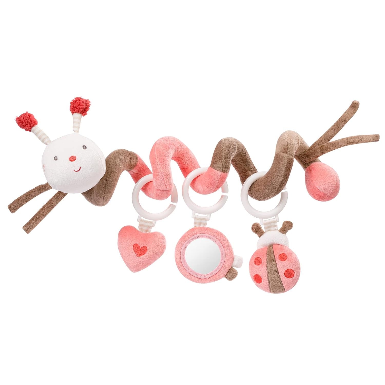 Fehn Activity Spiral Dino – Schiebe- und Zieh-Kinderwagenspielzeug – Baby-Dinosaurierspielzeug für Bett, Spielplatz, Kinderwagen und Autositz – Motorikspielzeug für Babys und Kleinkinder ab 0+ Monaten Babyspielzeug Naty Shop Bee