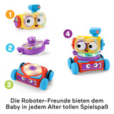 Fisher-Price 4-in-1 Lernroboter Linus für Babys und Kleinkinder, Spielzeug ab 6 Monaten – Deutschsprachig, HCK39 Babyspielzeug Naty Shop