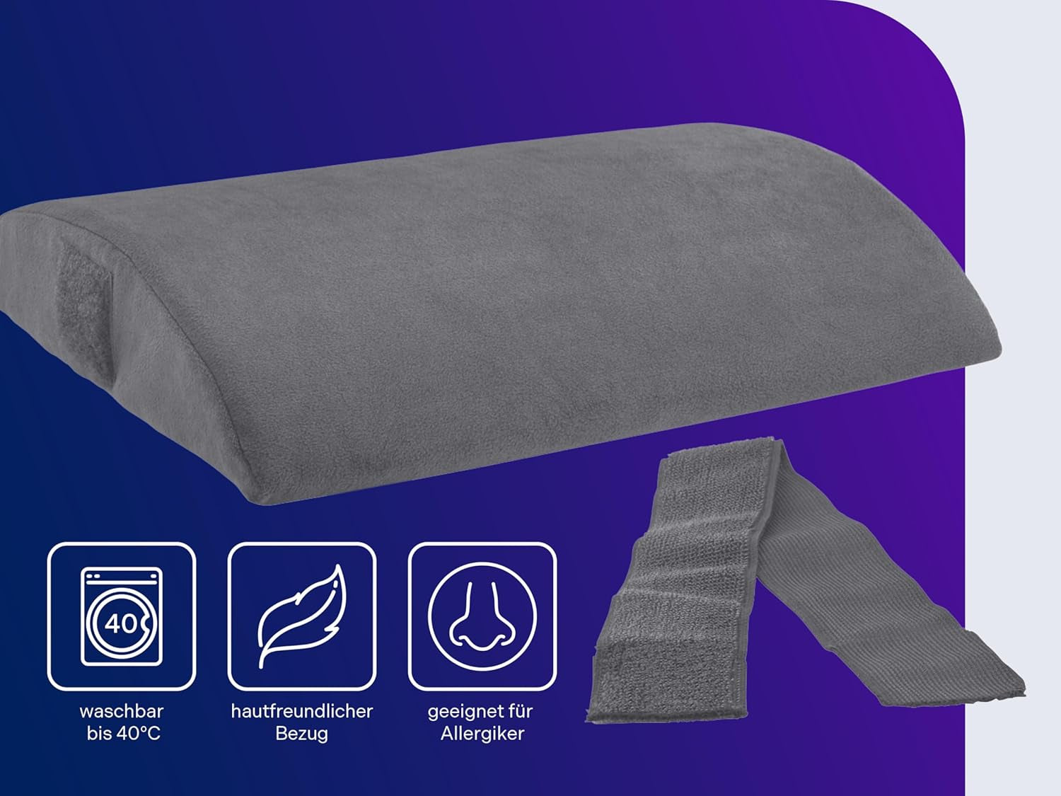 Traumnacht Orthopädisches Rücken-/Lendenkissen mit viskoelastischem Schaumstoffkern und hautfreundlichem Microfleece-Bezug, Öko-Tex zertifiziert, hergestellt nach deutschen Qualitätsstandards