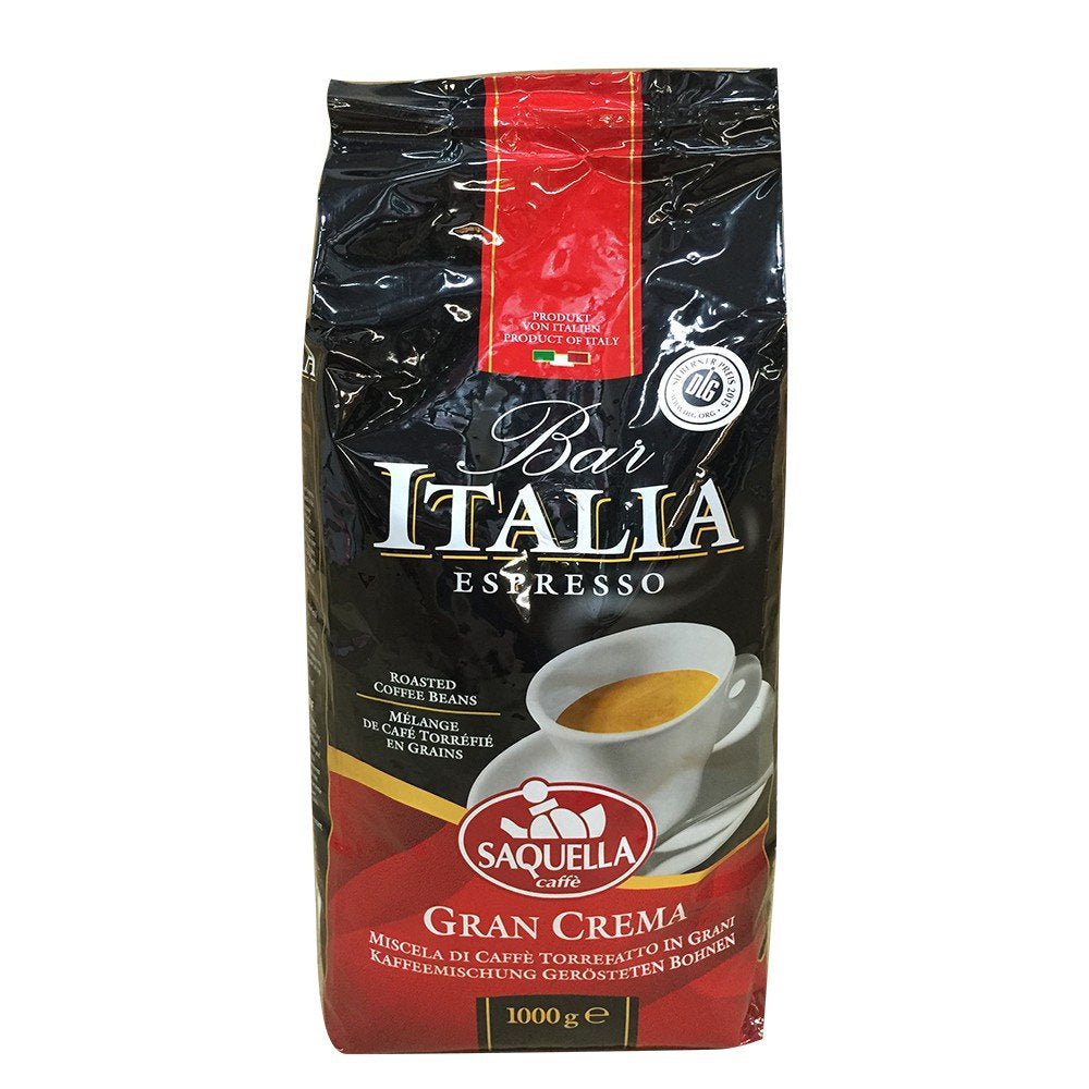 Kafffe, Bar Italia Espresso, Gran Crema (1 kg, Beutel), 1er Pack