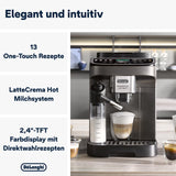 De'Longhi Magnifica Evo Next - Perfetto Vollautomatische Espressomaschine mit LatteCrema Milchaufschäumer, 13 One-Touch-Getränke, Kaffee- und Cappuccino-Zubereiter, Farb-Touchscreen, Titan (ECAM312.80.TB)