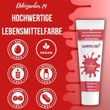 Dekozauber 24 rote Lebensmittelfarbe, Gel, 30 g, vegan, zuckerfrei, hochkonzentriert, rote Lebensmittelfarbe für Fondant, Buttercreme, Getränke und mehr