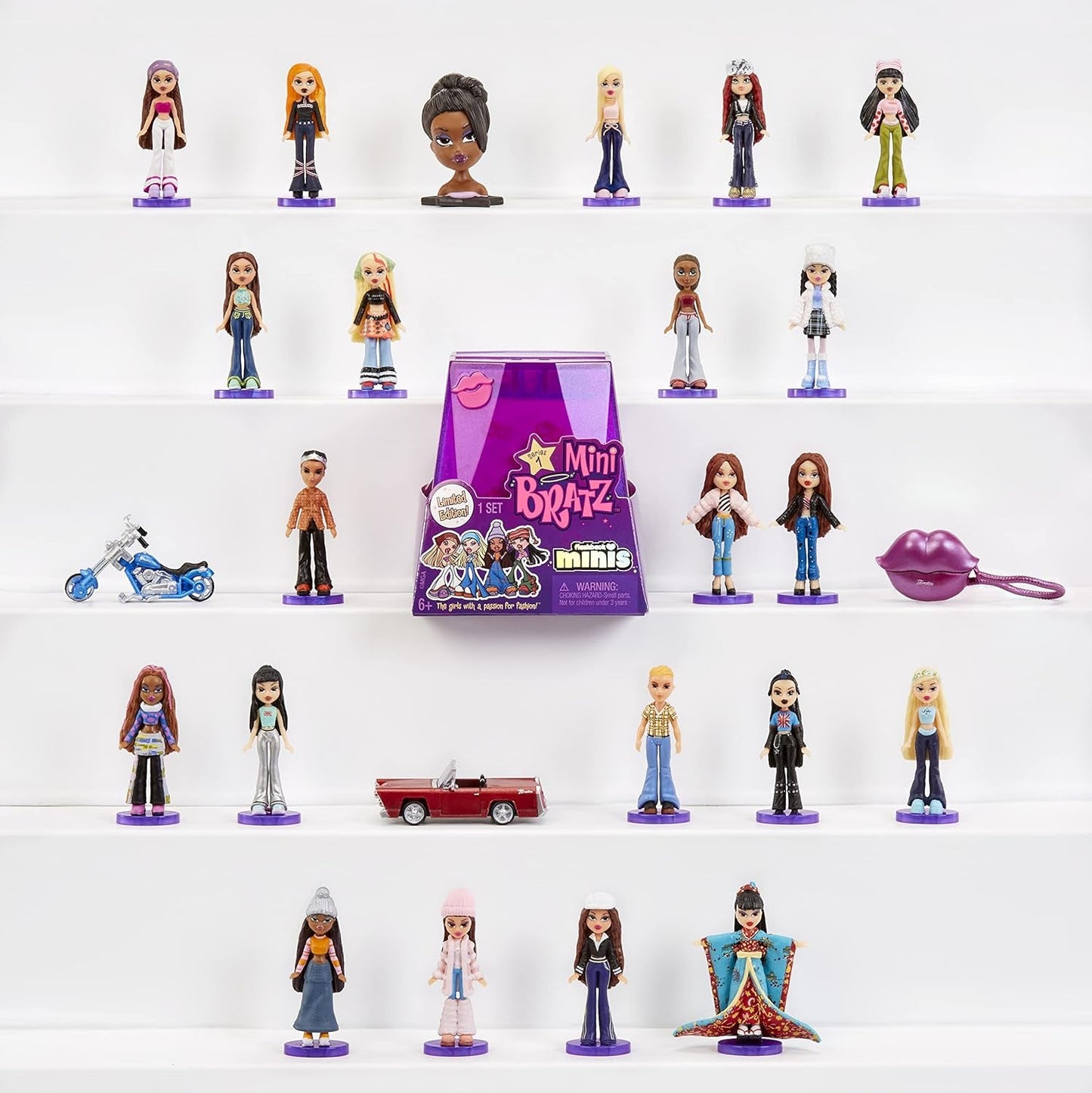 Bratz Miniverse MGA's Y2K Nostalgia Flashback Minis Puppen in limitierter Auflage – ÜBERRASCHUNGSPACK – 2 Bratz Minipuppen und Vitrine – tolles Geschenk für Kinder und Sammler ab 6 Jahren
