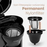 Clatronic® 1-Tassen-Kaffeemaschine | Perfekte Espressomaschine für Singles | Espressomaschine mit Filter, inklusive Keramiktasse | Kleine Espressomaschine mit Filter, ideal für unterwegs | KA 3356