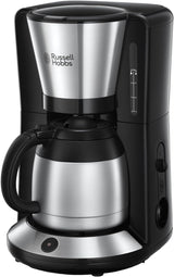 Russell Hobbs Kaffeemaschine [Duschkopf für optimale Extraktion und Aroma] Adventure (1 bis 8 Tassen, 1,0 l Thermokaraffe, automatische Abschaltung, Anti-Tropf-System, 1100 W) Filterkaffeemaschine 24020-56