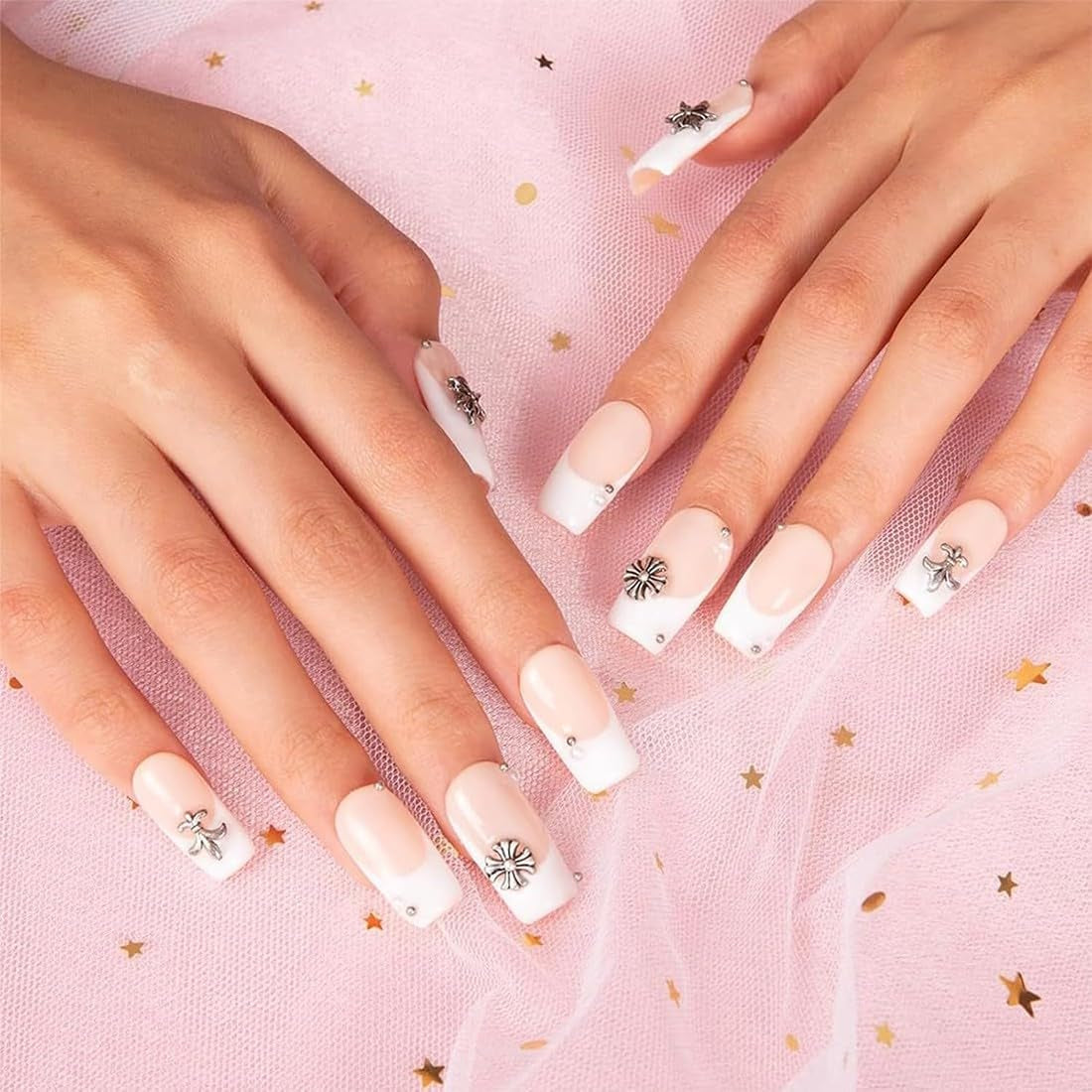 100 Stück 3D-Kreuznagel-Schlüsselanhänger, Kreuznagel-Schlüsselanhänger, Chrom-Nagel-Schlüsselanhänger, Vintage-Nagelzubehör, DIY-Nageldekorationen, für Frauen und Mädchen, DIY-Nageldekorationen