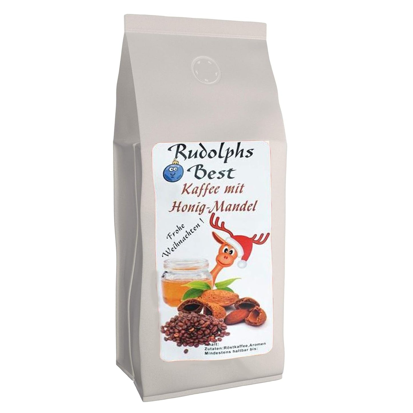 Aromatischer Kaffee „Rudolph's Best“ Honig-Mandel 1000 ganze Bohnen