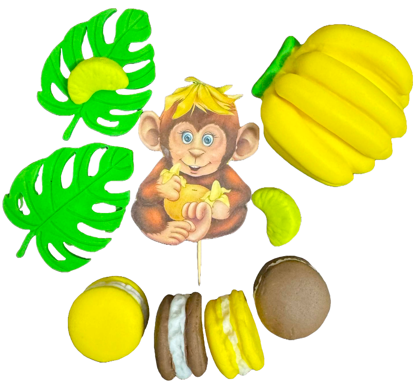 Set mit 10 essbaren Zuckerdekorationen, Maimuta Sugar Paste Decorations Nati Shop
