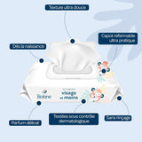 BIOLANE – Baby-Feuchttücher für Gesicht und Hände – 6er-Pack – 384 Tücher (6 x 64 cm) – reinigt und schützt – Toilettenartikel – hypoallergen – für empfindliche Haut – 97 % natürliche Inhaltsstoffe – hergestellt