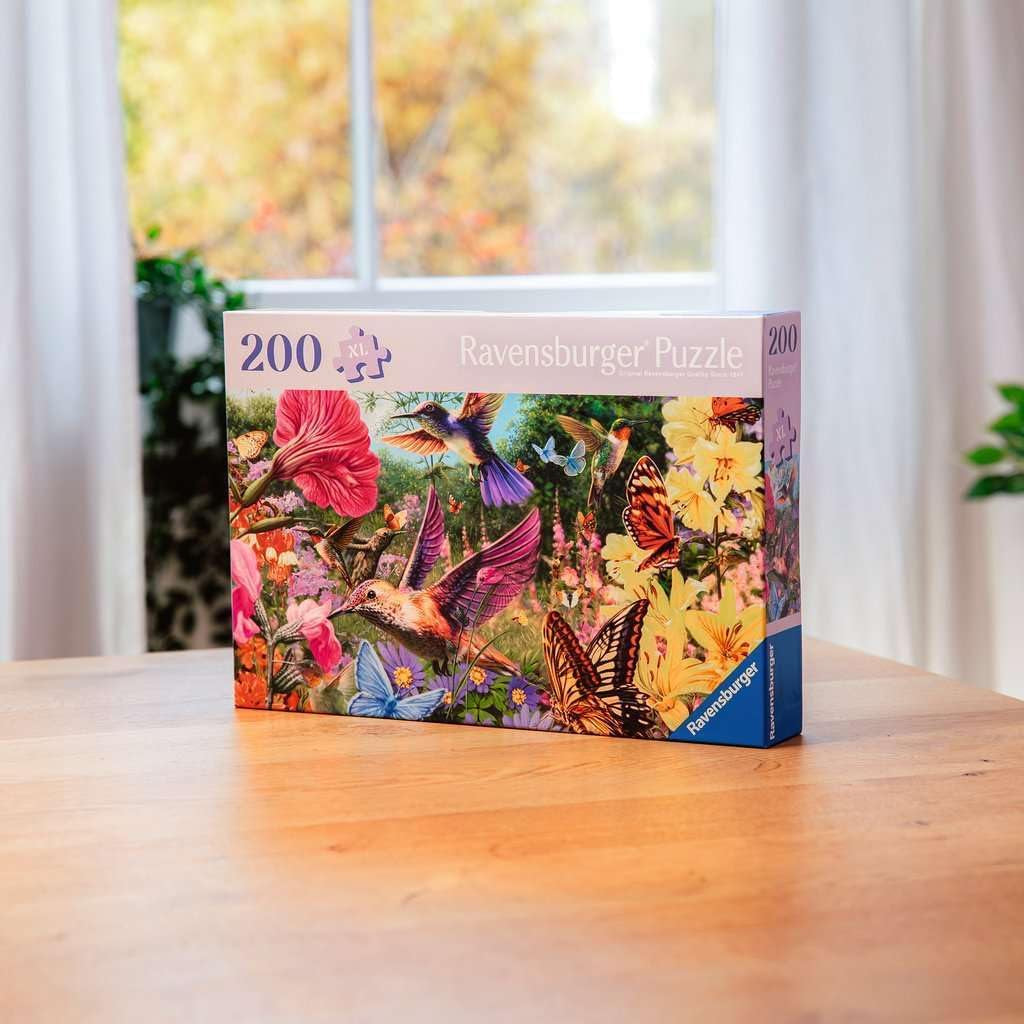 Ravensburger Puzzle 12001369 – Kolibris und Schmetterlinge – 200-teiliges Puzzle für ältere Menschen und Senioren mit größeren Puzzleteilen, Griff, großer Bildvorlage und Puzzlebasis. Puzzle Naty Shop