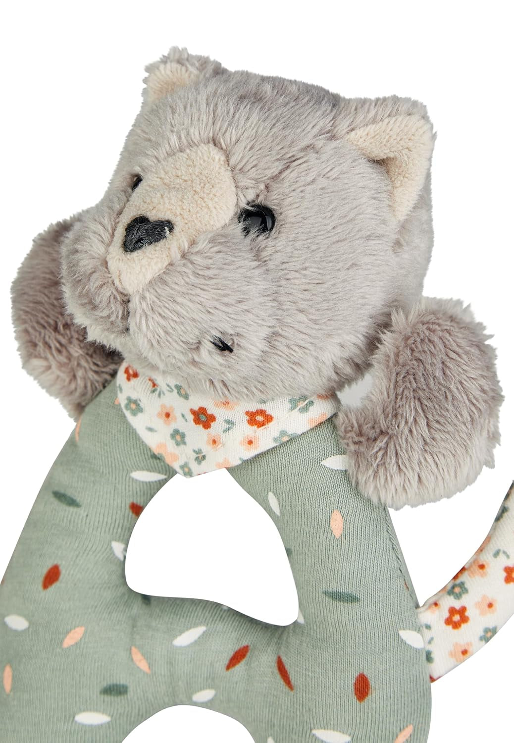 Lilly Cat Sterntaler Fangspielzeug – Motorisches Aktivitätsspielzeug zum Rasseln, Berühren und Spielen – Plüschspielzeug für Babys und Kinder mit Rassel als treuer Freund – Graues Babyspielzeug aus weichem Stoff Bebe Naty Shop Toys