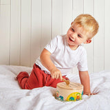 Janod - Gioia Drum - FSC-Holztrommel + Trommel - Rollenspiel und musikalische Früherziehung - Aquarell - Ab 18 Monaten, J07650 Bebe Toys Naty Shop