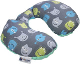Medi Partners Baby-Nackenkissen Nackenstütze 100 % Baumwolle / Minky Baby-Nackenkissen für Auto, Kinderwagen, Reisen, Reisen, Schlafen, Nackenkissen, Schlummerrolle (REH mit grauem Minky) Zervikale orthopädische Kissen Naty Shop Creatures mit Minzer Minky