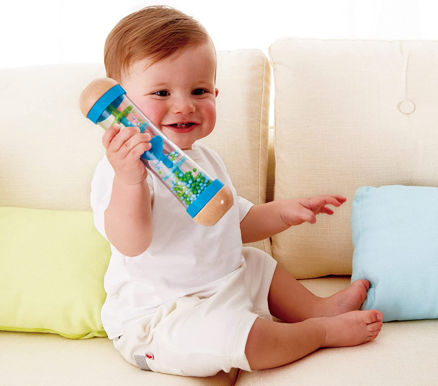 Hape Regenmacher | Mini-Musikspielzeug mit Holzglocken, blau Toys Bebe Naty Shop