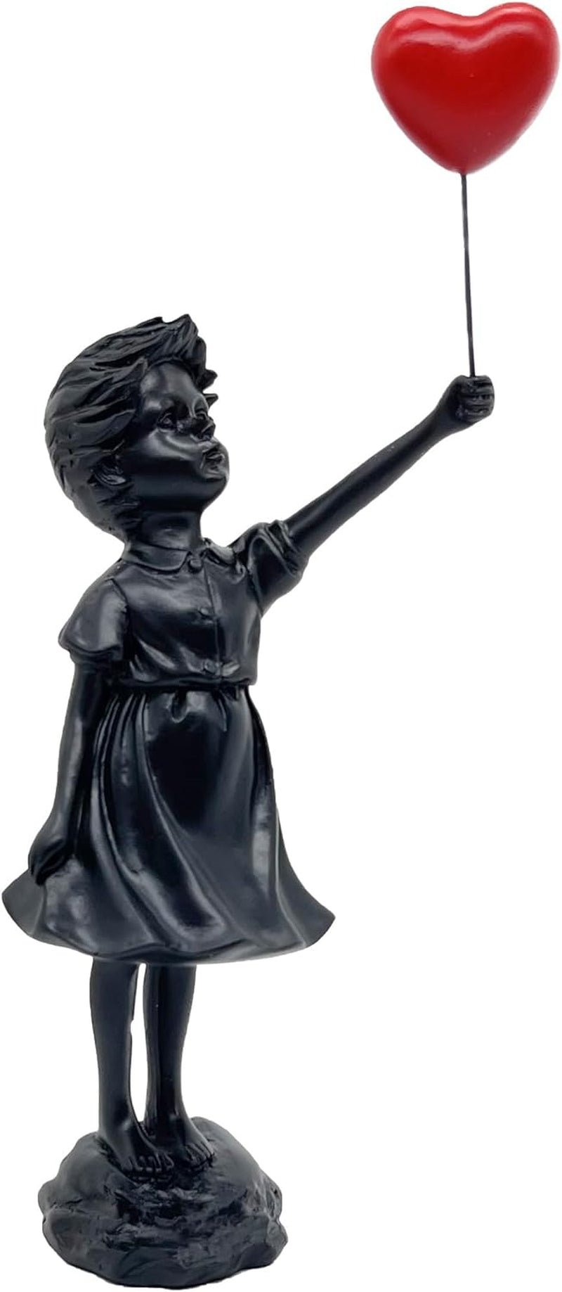 Niedliche Ballonmädchen-Skulptur aus Kunstharz, Heimdekoration, Statue Banksy, rotes Herzmädchen, Ballonfigur, moderne Kunst, Skulptur für Tisch, Regal, Dekoration, Statuen und Skulpturen, Naty Shop Qiqiunv95