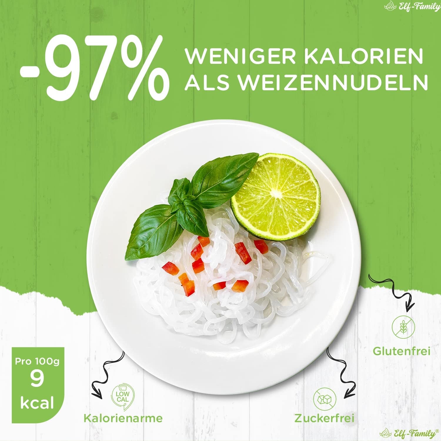 Elf-Family 270g x6er Box(12er Pack) Bio Konjak Nudeln Ultra Low Carb Shirataki Nudeln Vegan Glutenfrei-Instant Nudeln ohne Kohlenhydrate/Keto/Kalorienarme/Fettfrei/Zuckerfrei -Spaghetti MHD: 11.12.2026