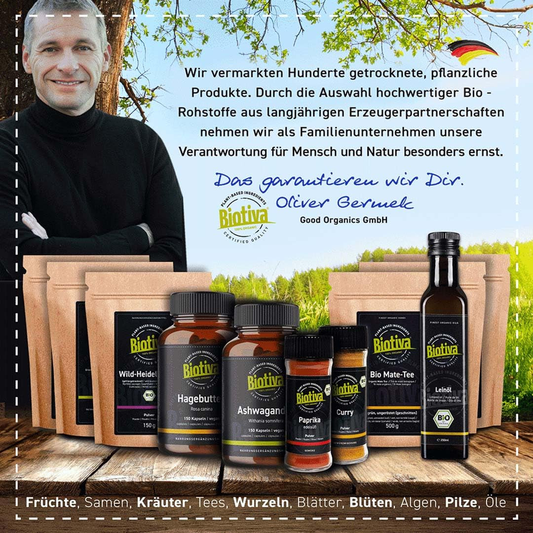 Bio-Matcha-Tee 100g – Original Matcha-Pulver – Tee-Latte-Smoothies – Bio-Matcha in höchster Qualität aus Japan – abgefüllt und kontrolliert in Deutschland – Biotiva