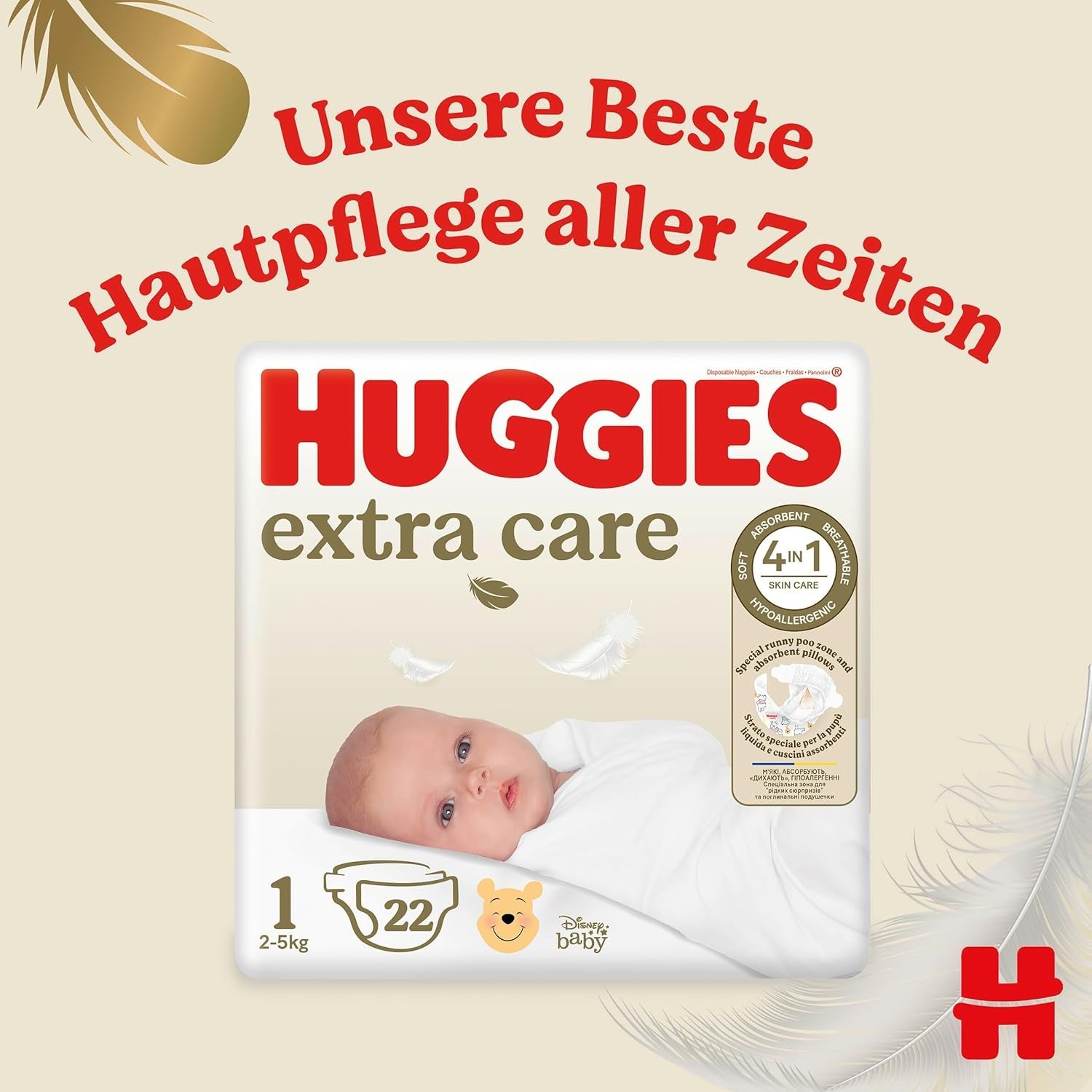 Huggies Windeln für Neugeborene, Größe 2, 116 Windeln (2 x 58), Halbmonatsbox