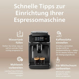 PHILIPS automatische Espressomaschine 2200-Serie – 2 Kaffeespezialitäten, Touch-Display, klassischer Milchaufschäumer, Keramikmahlwerk, mattschwarz (EP2220/10)