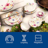 Villeroy & Boch Mariefleur Starter-Set, verschiedene Farben, spülmaschinenfest, mikrowellengeeignet, Geschirrset für 2, florales Geschirrset, Essgeschirr, Kombinationsset, Premium-Porzellan