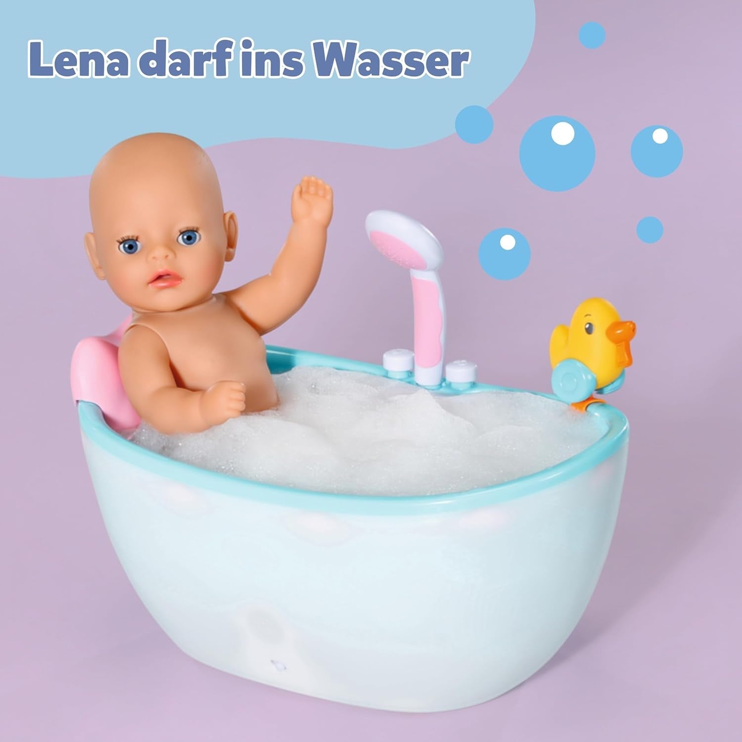 Baby Born Lena Babypuppe (Mädchen) – 36 cm – 7 Funktionen, inklusive Zubehör und Matratze – Funktioniert komplett ohne Batterien – Geeignet für Kleinkinder ab 1 Jahr