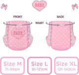 Bedruckte Windeln für Erwachsene, 5500–5800 ml, 2er-Pack – Blushing Baby (M)
