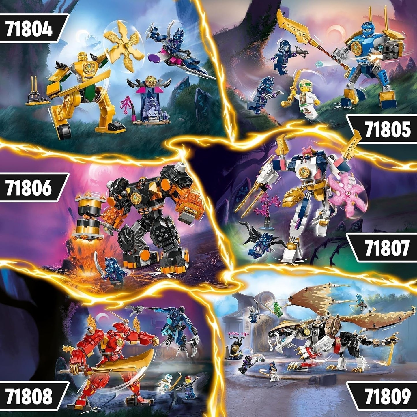 LEGO NINJAGO Arins Kampf-Mech, Ninja-Spielzeug für Kinder ab 4 Jahren. Mit Figuren. Inkl. Arin mit Mini-Katana, Actionfiguren und Mechs, kleines Geschenk für Jungen und Mädchen 71804 Bausets Besuchen Sie den LEGO-Store