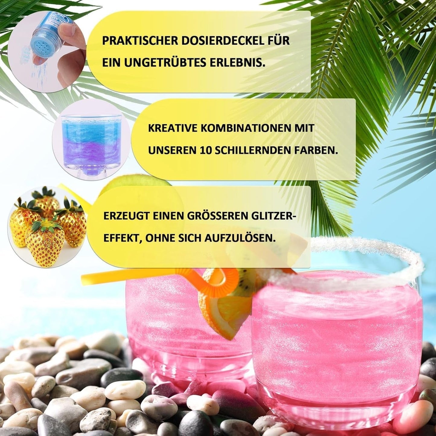 Kicofood, essbarer Glitzer, 5 Gramm, verschiedene Farben Glitter Naty Shop