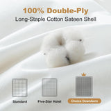 Downaero™ Gänsedaunendecke für Kingsize-Betten, 100 % satinierte ägyptische Baumwolle, 900 Füllkraft, mittlere Wärme, alle Jahreszeiten, weiß Naty Shop Bettdecken und Steppdecken