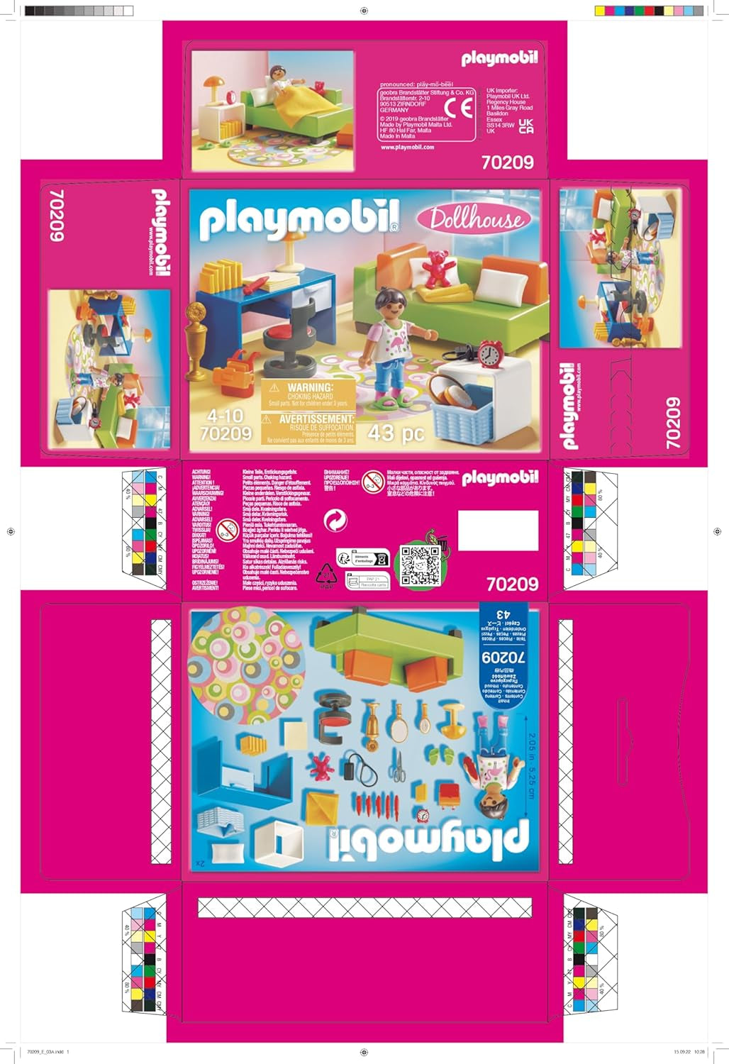 PLAYMOBIL Puppenhaus 70209 Jugendzimmer mit Mädchenfigur und Zubehör, ab 4 Jahren