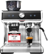 GASTROBACK Espressomaschine mit Mahlwerk inklusive Milchkännchen, Presser und Edelstahl-Siebträger – Barista-Espressomaschine mit Milchaufschäumer – Espressomaschine mit 30 Mahlgradeinstellungen
