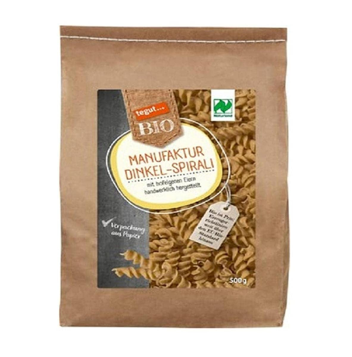 tegut... Bio-Dinkel-Spiralnudeln, 1 x 500 g