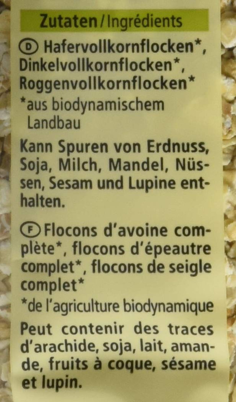 Bio 3-Korn Flocken, 500 g Getreide Naty Shop