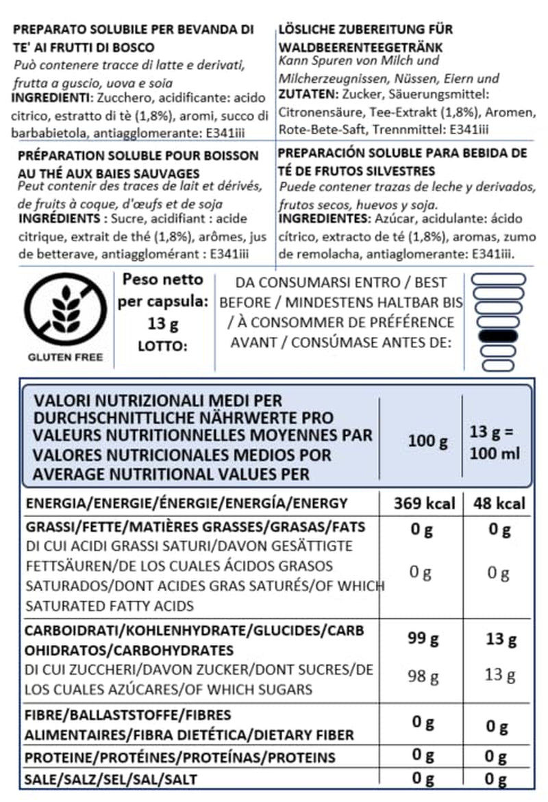 Caffè Vulcanus – 60 Kapseln Teemischung, Geschmacksrichtung: Englischer Tee, Pfirsichtee, Zitronentee und Beerentee – Kapseln kompatibel mit Nescafe Dolce Gusto