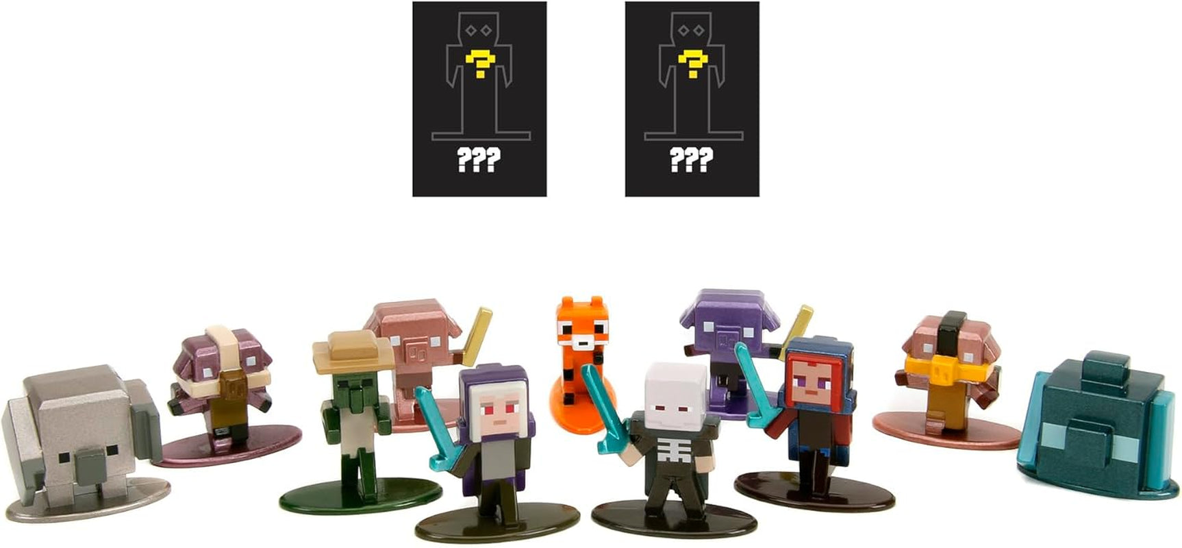 Jada Toys – Minecraft Blind Pack Nanofigs, Wave 2, Minecraft Legends Nano Metall-Sammelfigur, verschiedene Modelle, 4 cm, ab 3 Jahren, schwarz, Actionfiguren Naty Shop