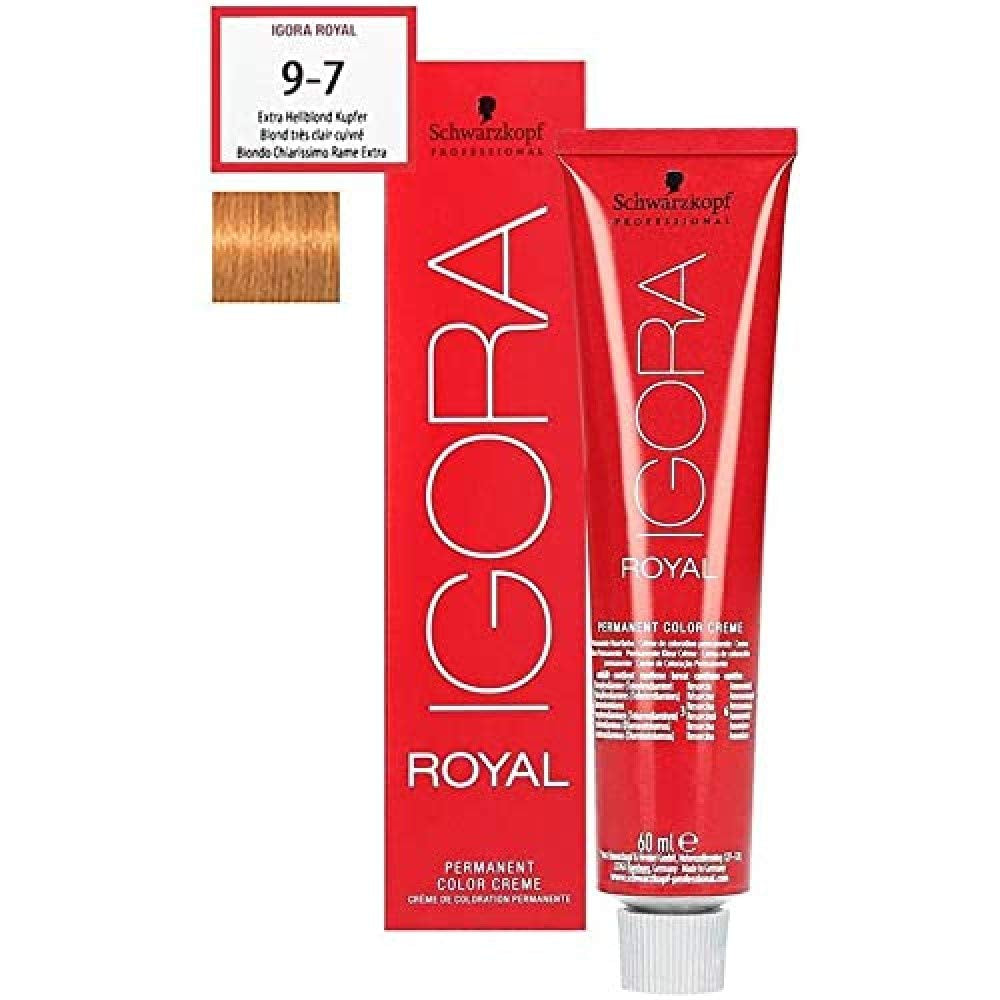 Igora Royal 9-7 sehr hellblondes Kupfer, 79 g Haarfarbe Naty Shop 9-7 Neu 60 ml (1 Packung)