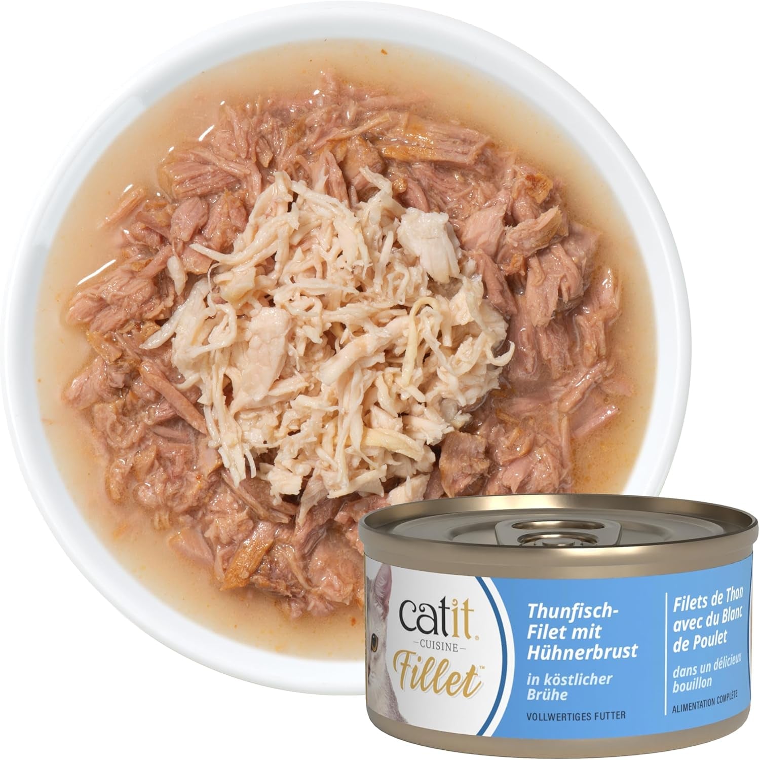 Catit Cuisine - Thunfischfilet mit Hähnchenbrust in Köstlicher Brühe, 75g