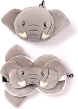 Reisekissen, rund, Plüsch, Elefant und Augenmaske, Unisex, Einheitsgröße, Unisex, Taille Einzigartige Reisekissen Naty Shop Standardtitel