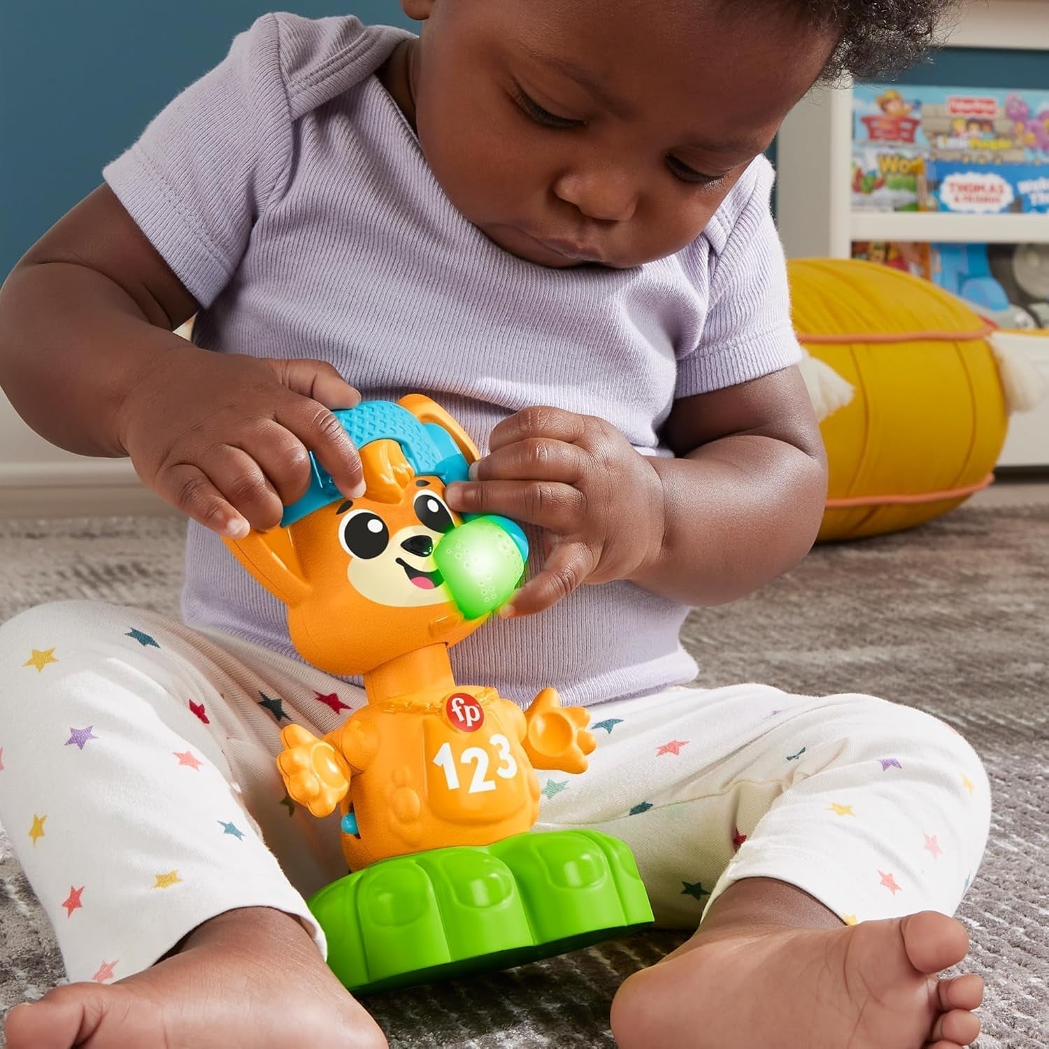 Fisher Price Animal Band Rino der Fuchs lernt Gegensätze, interaktiver Fuchs zum Lernen durch Bewegung, bunte Lichter, Lieder und Geräusche, Babyspielzeug, 9+ Monate, HYL02 Babyspielzeug Naty Shop